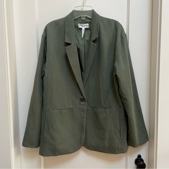 Apiece Apart Jackets & Blazers - Apiece Apart oversized olive green linen blend blazer